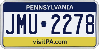 PA license plate JMU2278