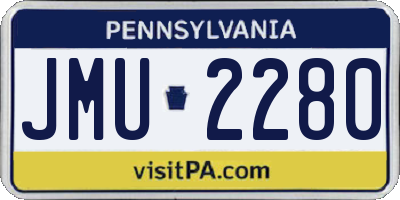 PA license plate JMU2280