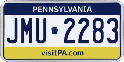 PA license plate JMU2283
