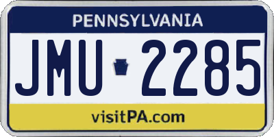 PA license plate JMU2285