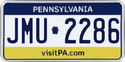 PA license plate JMU2286