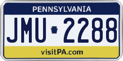 PA license plate JMU2288