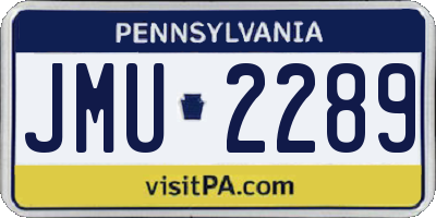 PA license plate JMU2289