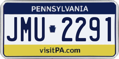 PA license plate JMU2291