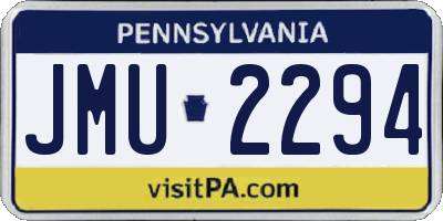PA license plate JMU2294