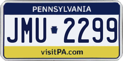 PA license plate JMU2299