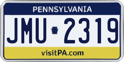 PA license plate JMU2319