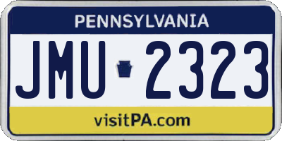 PA license plate JMU2323