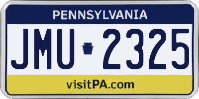 PA license plate JMU2325
