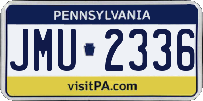 PA license plate JMU2336