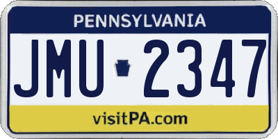 PA license plate JMU2347