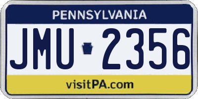 PA license plate JMU2356