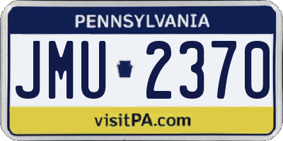 PA license plate JMU2370