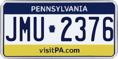 PA license plate JMU2376