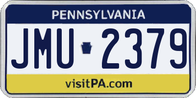 PA license plate JMU2379