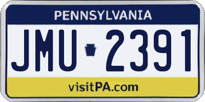 PA license plate JMU2391