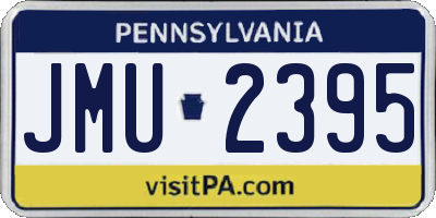 PA license plate JMU2395