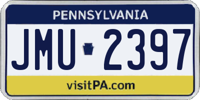 PA license plate JMU2397