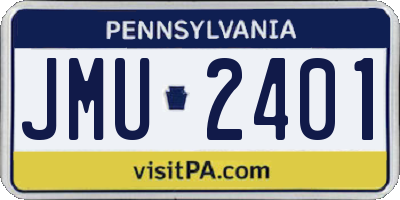 PA license plate JMU2401