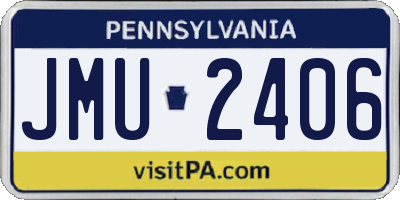 PA license plate JMU2406