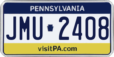 PA license plate JMU2408