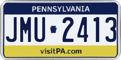 PA license plate JMU2413