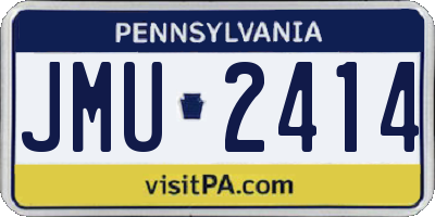 PA license plate JMU2414
