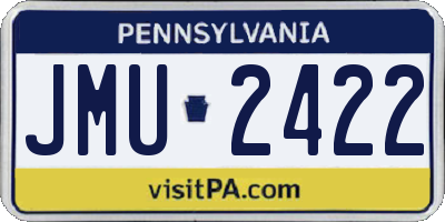 PA license plate JMU2422