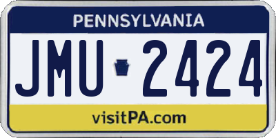 PA license plate JMU2424
