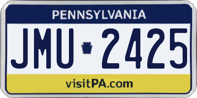 PA license plate JMU2425
