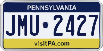 PA license plate JMU2427