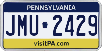 PA license plate JMU2429