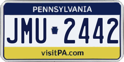PA license plate JMU2442
