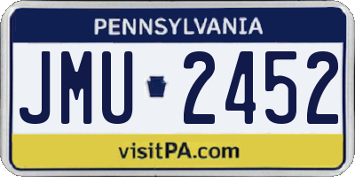 PA license plate JMU2452