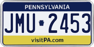 PA license plate JMU2453