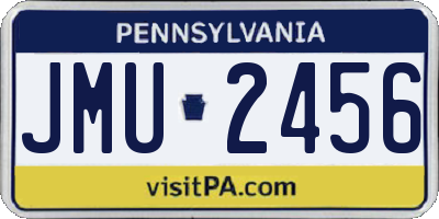 PA license plate JMU2456