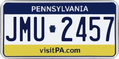 PA license plate JMU2457