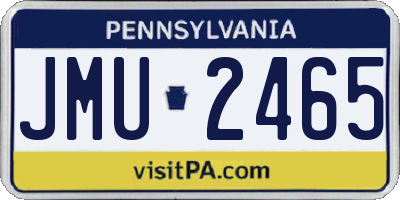 PA license plate JMU2465