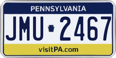 PA license plate JMU2467