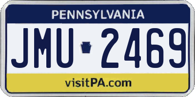 PA license plate JMU2469