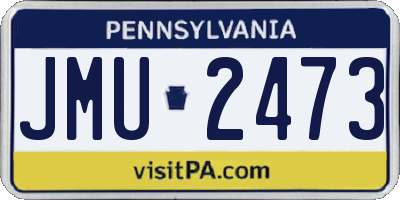PA license plate JMU2473