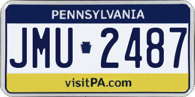 PA license plate JMU2487
