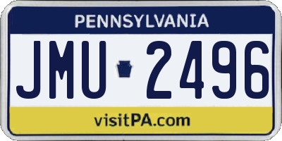 PA license plate JMU2496