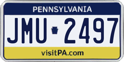 PA license plate JMU2497