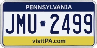 PA license plate JMU2499