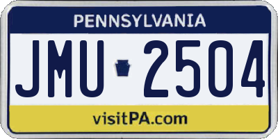 PA license plate JMU2504