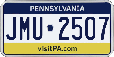 PA license plate JMU2507