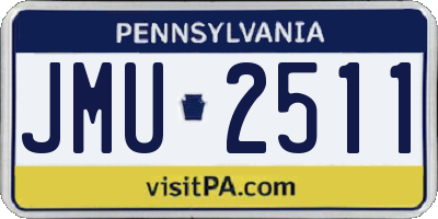 PA license plate JMU2511