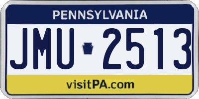 PA license plate JMU2513
