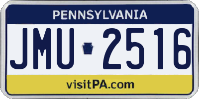 PA license plate JMU2516
